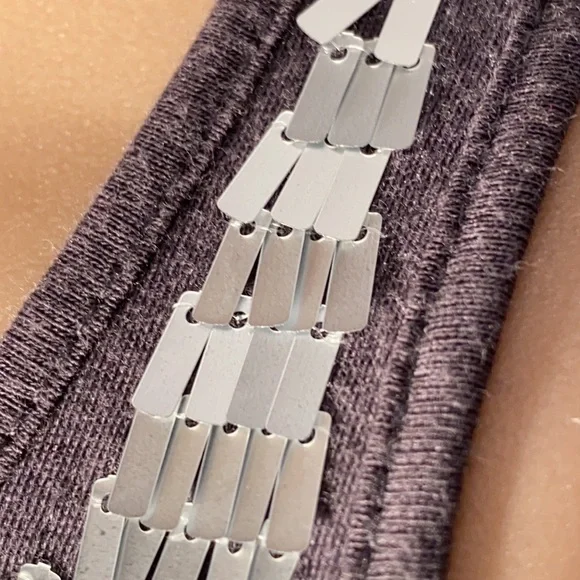 ARMANI EXCHANGE - grey tank w silver & grey sequins - S - Picture 9 of 16